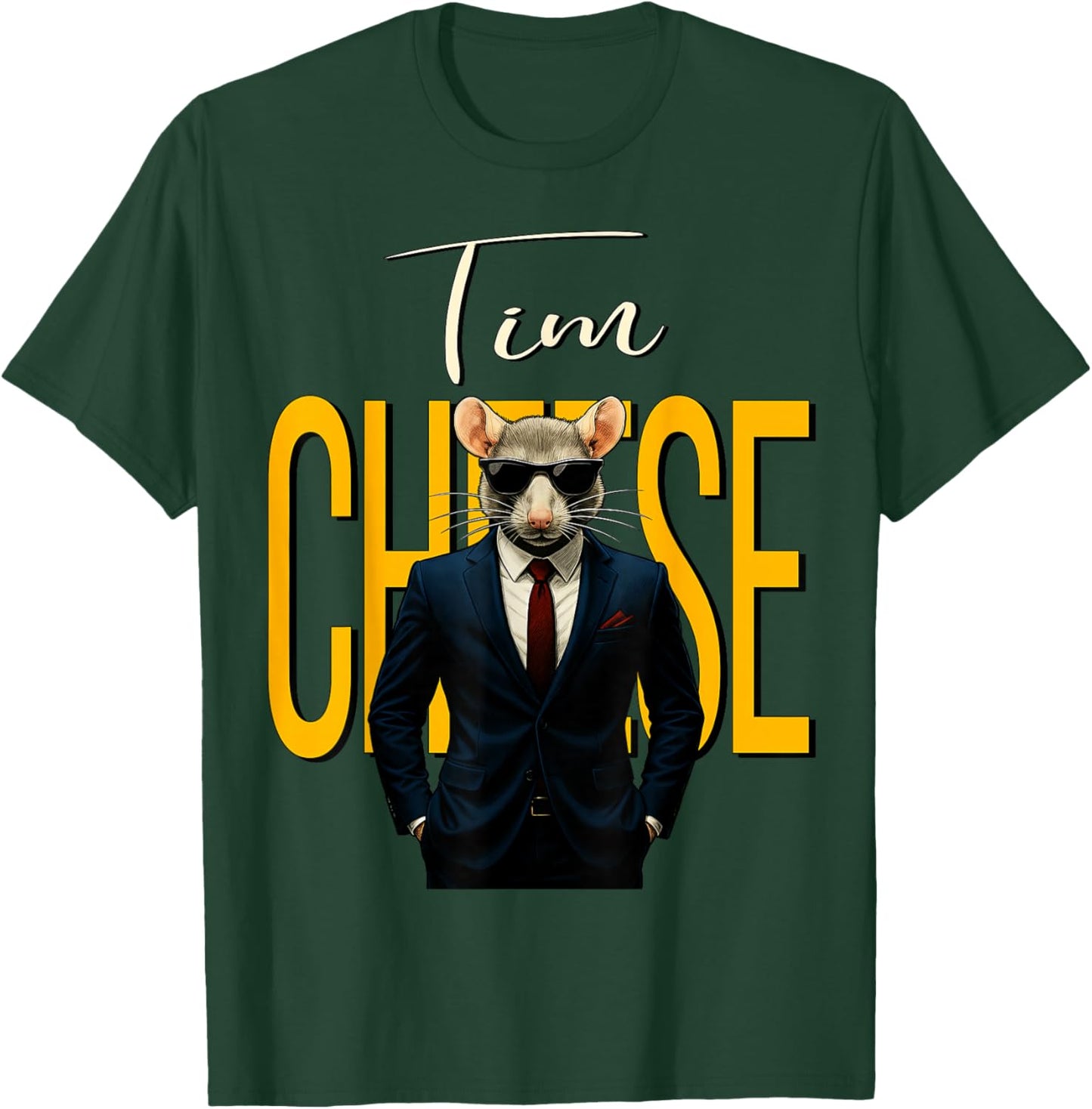 Tim Cheese - Funny Secret Agent Mouse Brainrot Kids Gaming T-Shirt - T-Shirt | Forest