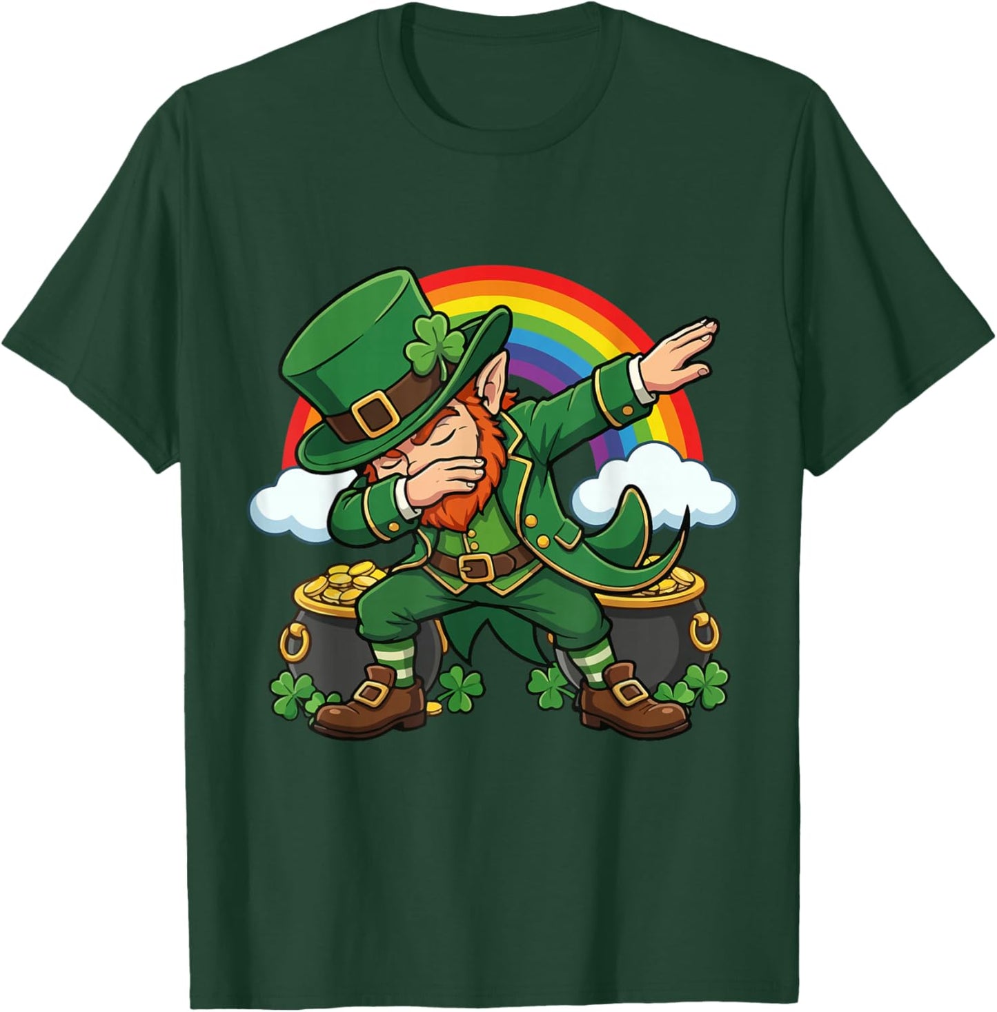 Dabbing Leprechaun St Patricks Day Leprechaun Boys Girls Men T-Shirt - T-Shirt | Forest