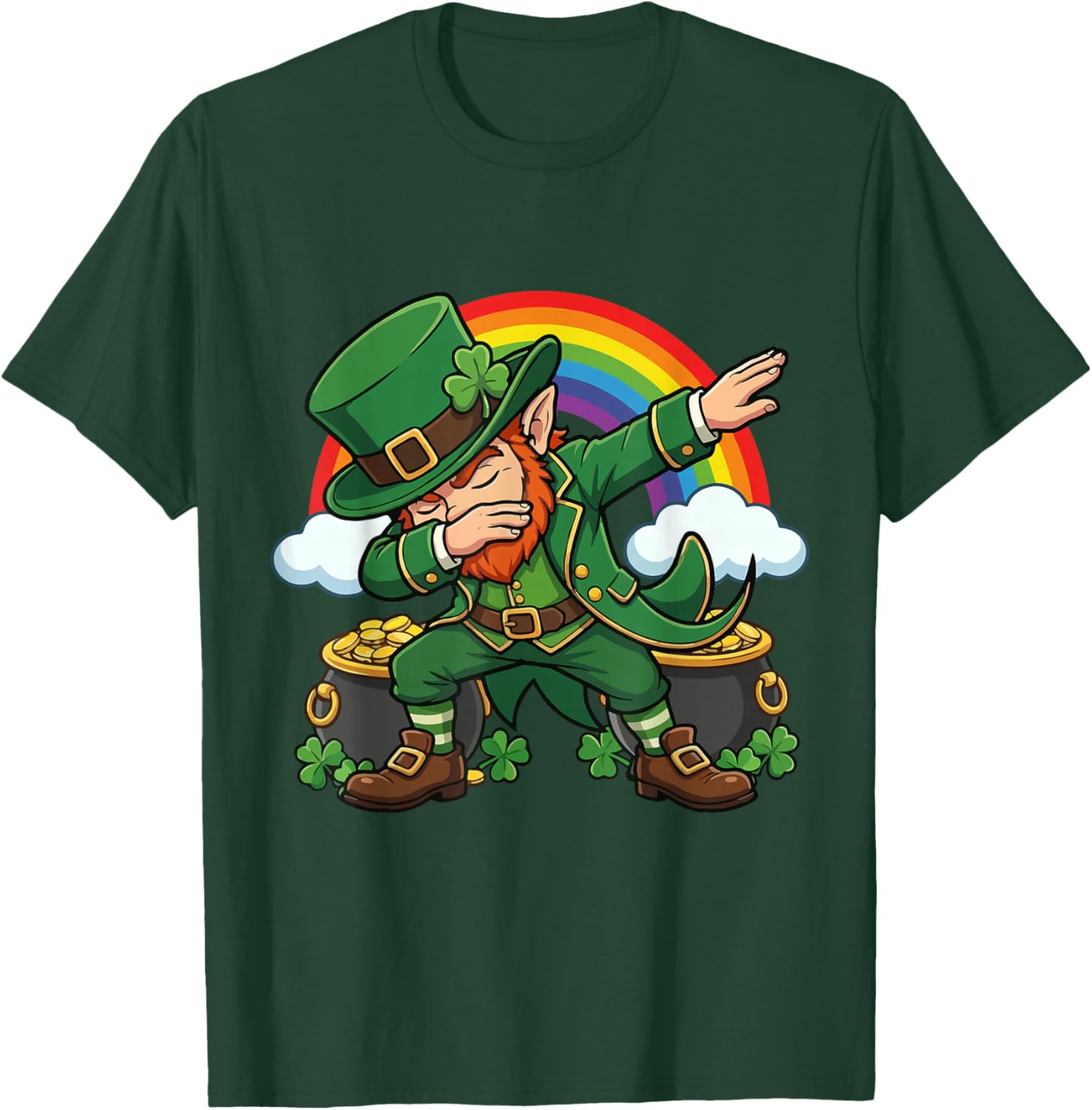 Dabbing Leprechaun St Patricks Day Leprechaun Boys Girls Men T-Shirt - T-Shirt | Forest