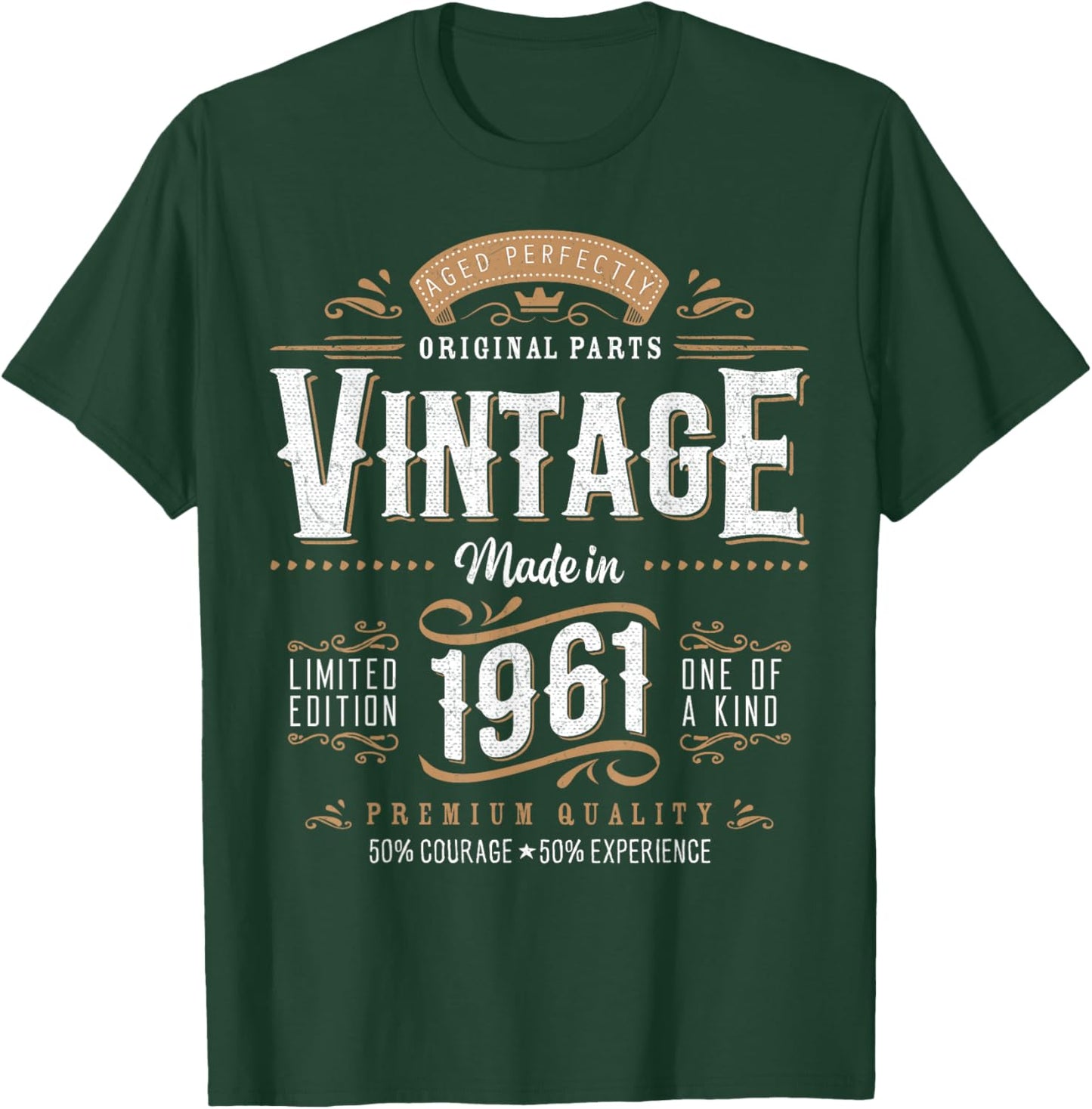 Vintage 1961 Label 65th Birthday Gift Men Women 65 Year Old T-Shirt - T-Shirt | Forest