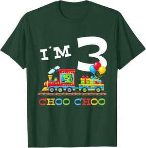 Train Birthday 3 Year Old T-Shirt - T-Shirt | Forest