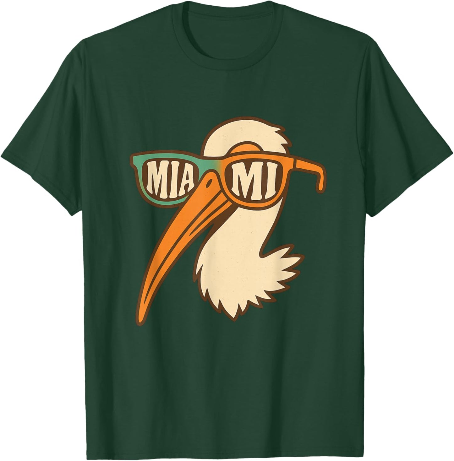 Hilarious American White Ibis Sunglasses Miami Apparel T-Shirt - T-Shirt | Forest