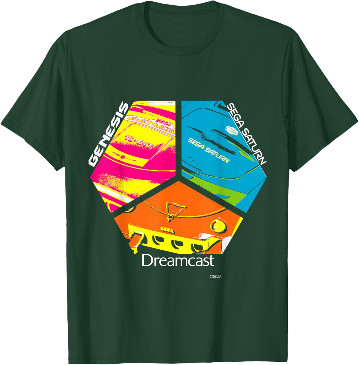 SEGA Dreamcast Genesis Saturn Mixed Console T-Shirt - T-Shirt | Forest