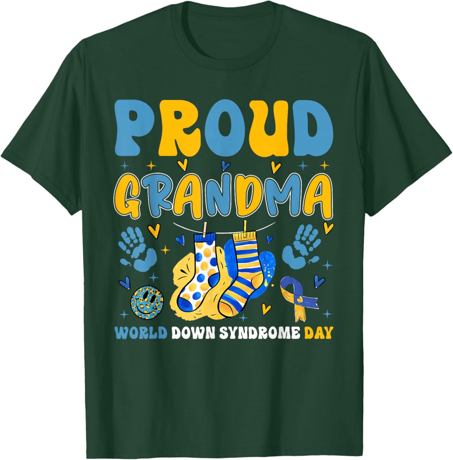 Retro Proud Grandma World Down Syndrome Day Grandmother Girl T-Shirt - T-Shirt | Forest