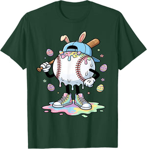Baseball Drip Icecream Apparel Youth Boy Easter T-Shirt - T-Shirt | Forest