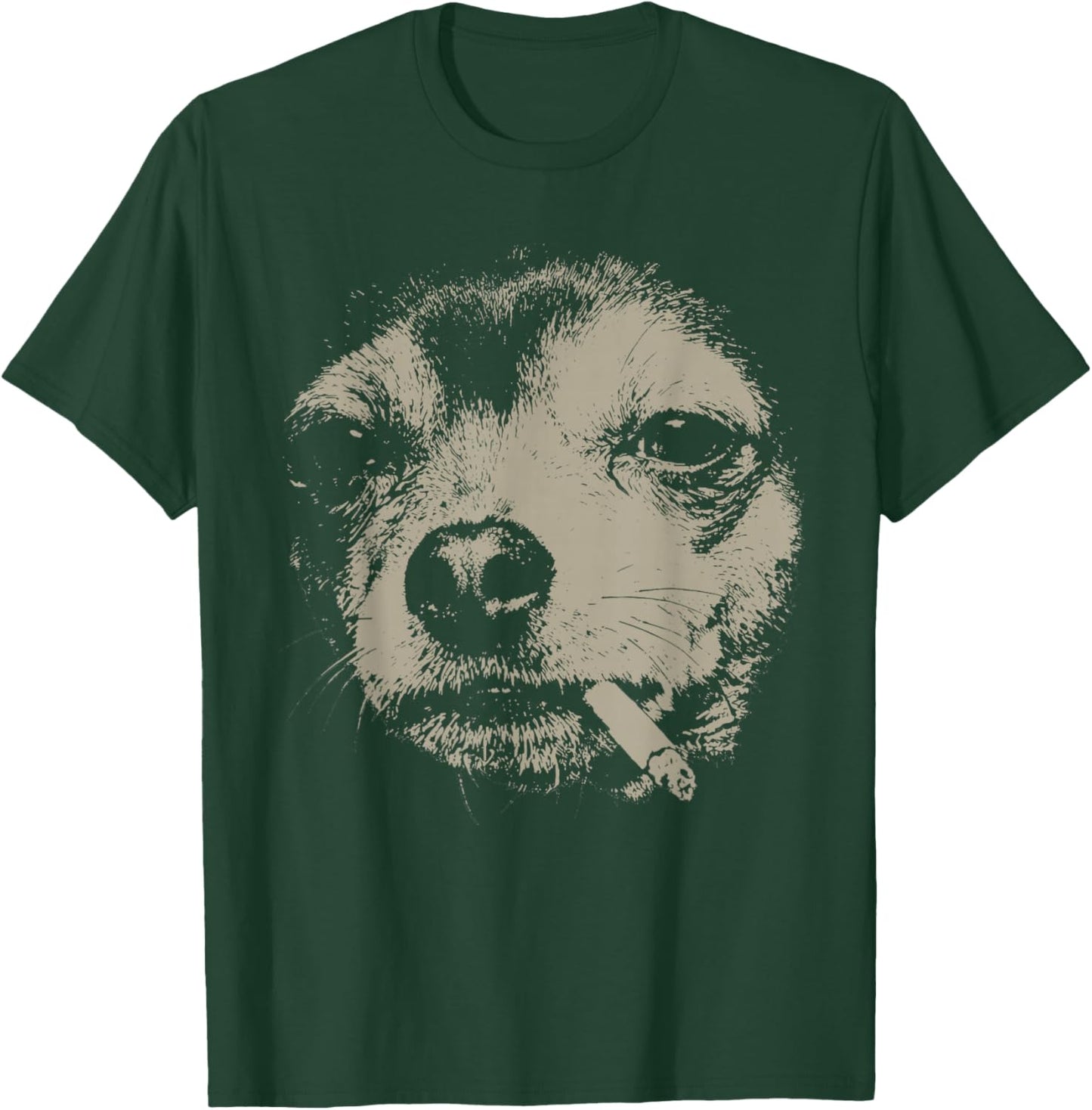 Dog Smoking Cigarette Funny Chihuahua Meme T-Shirt - T-Shirt | Forest