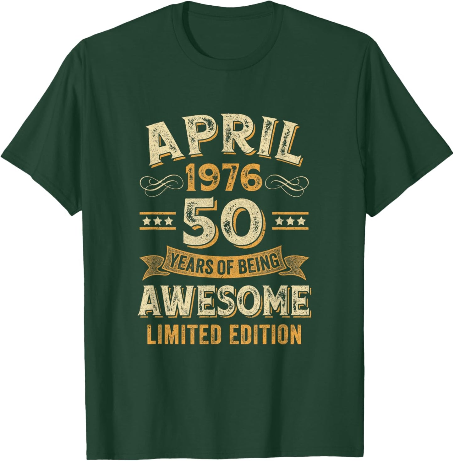 50 Years Awesome Vintage April 1976 50Th Birthday T-Shirt - T-Shirt | Forest
