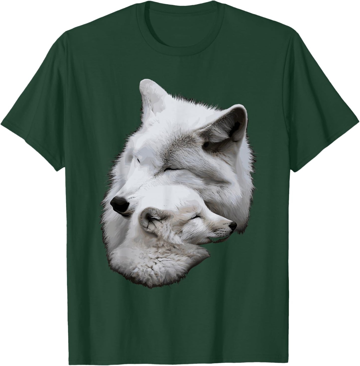 Wolf and Wolf Cub Men Wolf Lover Women Girls Cute Wolf T-Shirt - T-Shirt | Forest