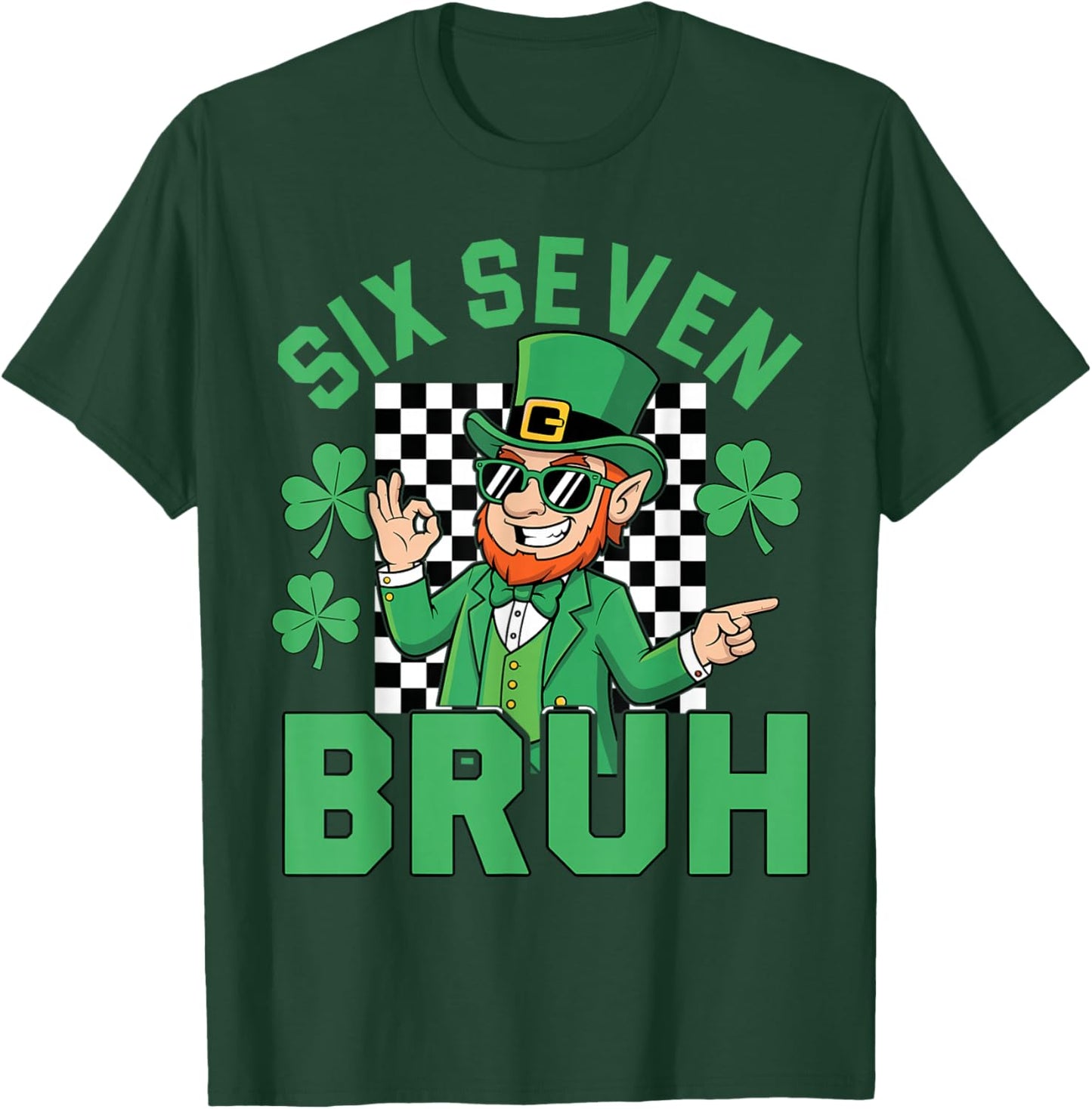 Six Seven Bruh St Patrick's Day Leprechaun Meme Boys T-Shirt - T-Shirt | Forest