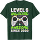 Level 6 Unlocked Awesome Since 2020 6th Birthday Gaming Boys T-Shirt - T-Shirt | Forest