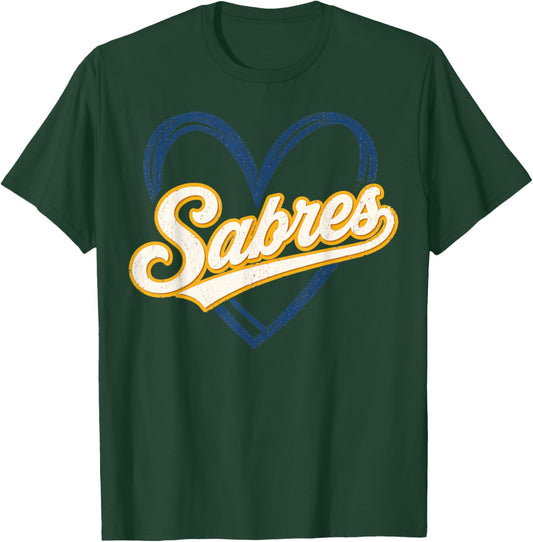 Sabres Name Retro Vintage Gift Women Boy Girl T-Shirt - T-Shirt | Forest