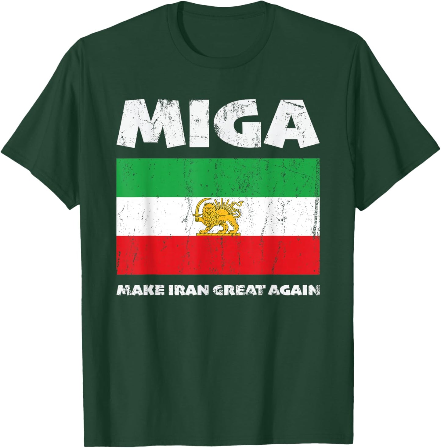 MIGA Make Iran Great Again Iran Flag Lion Men Women Kids T-Shirt - T-Shirt | Forest