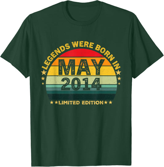 Vintage 12th Birthday Legends were Born in May 2014 T-Shirt - T-Shirt | Forest