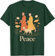 Vintage Peace Walking Monks & Dog Minimalist Zen Art T-Shirt - T-Shirt | Forest