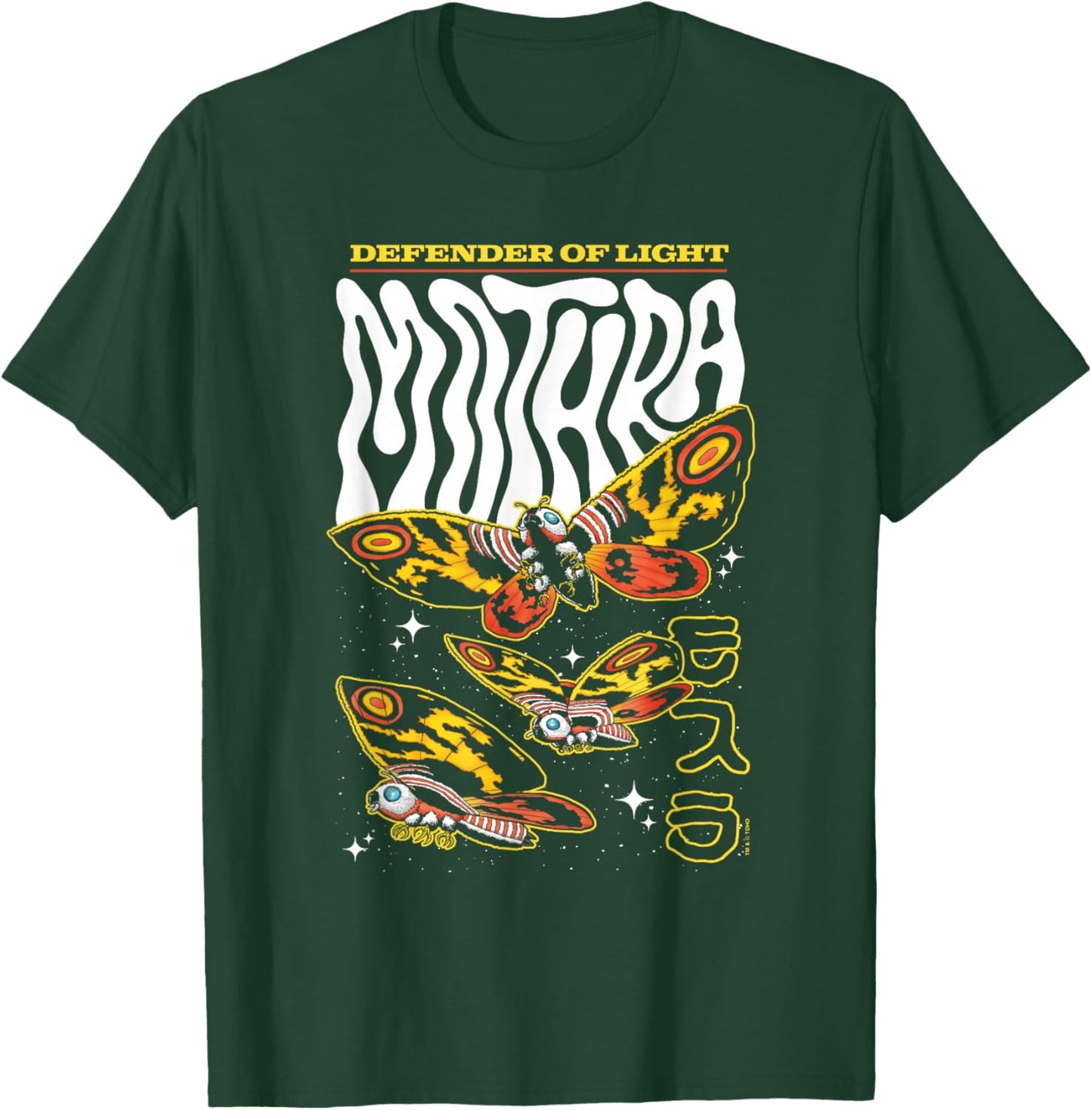 Godzilla Mothra Defender of Light Retro Collage Movie T-Shirt - T-Shirt | Forest