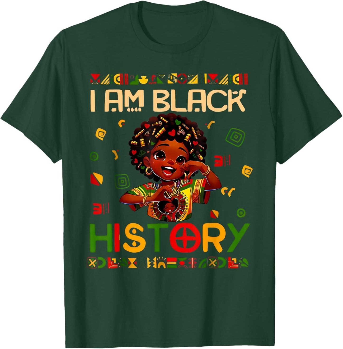 I Am Black History African American Girl Black History Month T-Shirt - T-Shirt | Forest