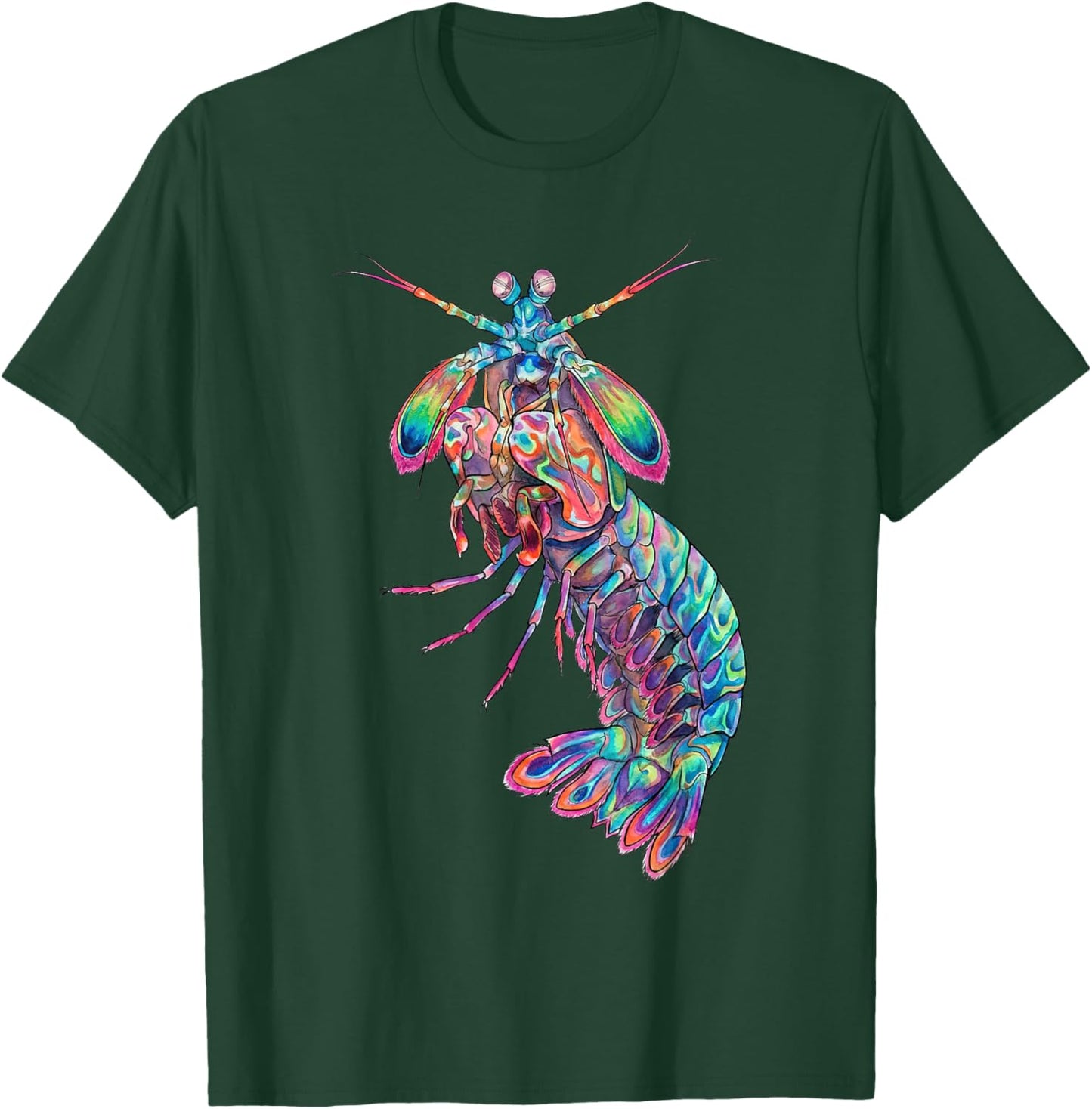 Mantis Shrimp Abstract Ocean Art Marine Life Colorful T-Shirt - T-Shirt | Forest