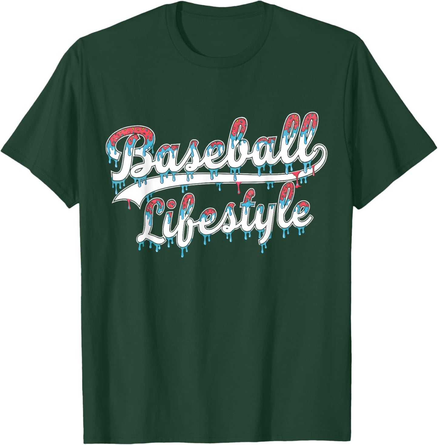 Baseball Life Style 101 Apparel Youth Drip Baseball Boys Kid T-Shirt - T-Shirt | Forest