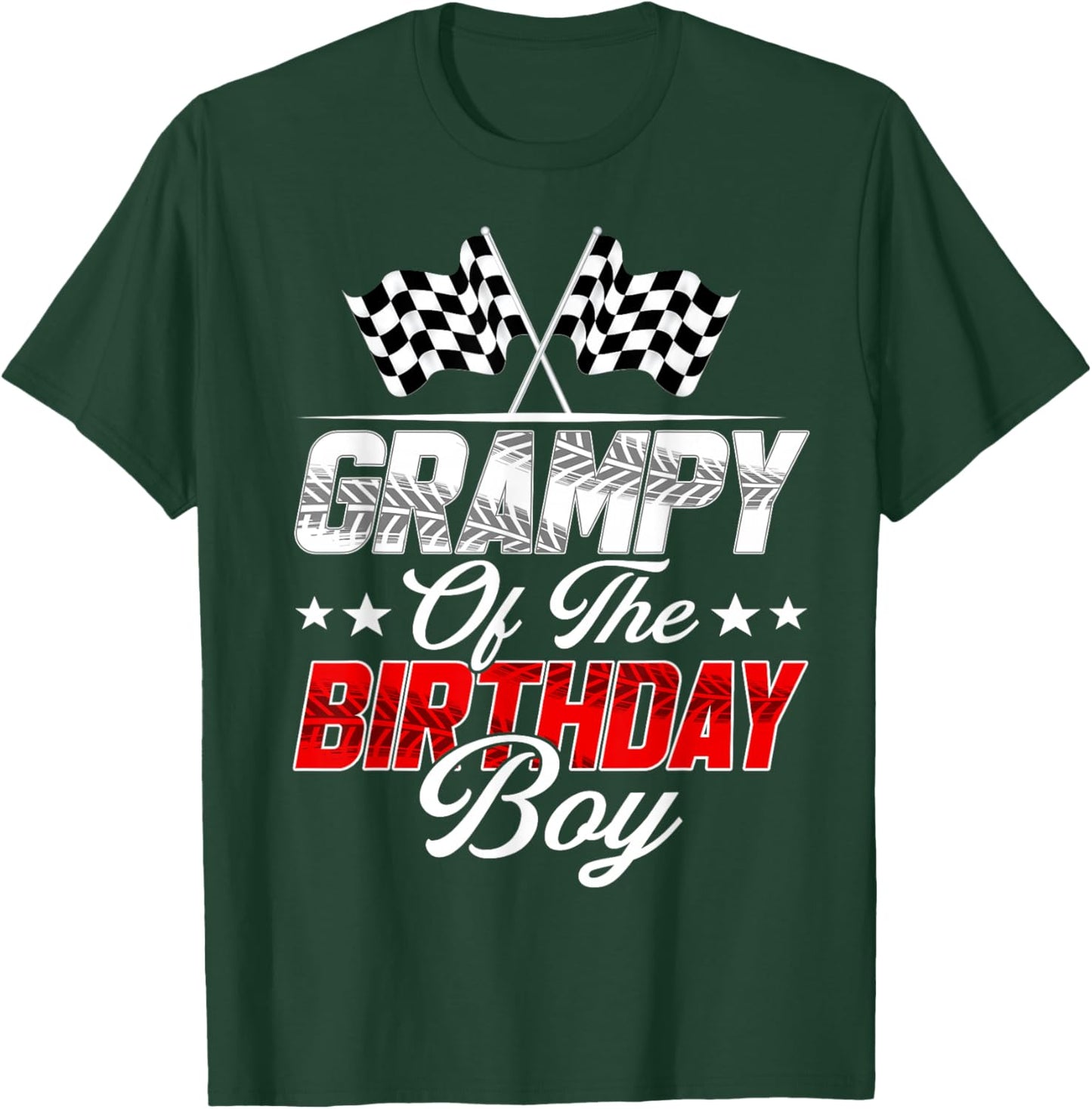 Race Car Grampy of The Birthday Boy Racing Family Pit Crew T-Shirt - T-Shirt | Forest