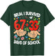 Bruh I Survived 67 33 Days of School 100 Days T-Shirt - T-Shirt | Forest
