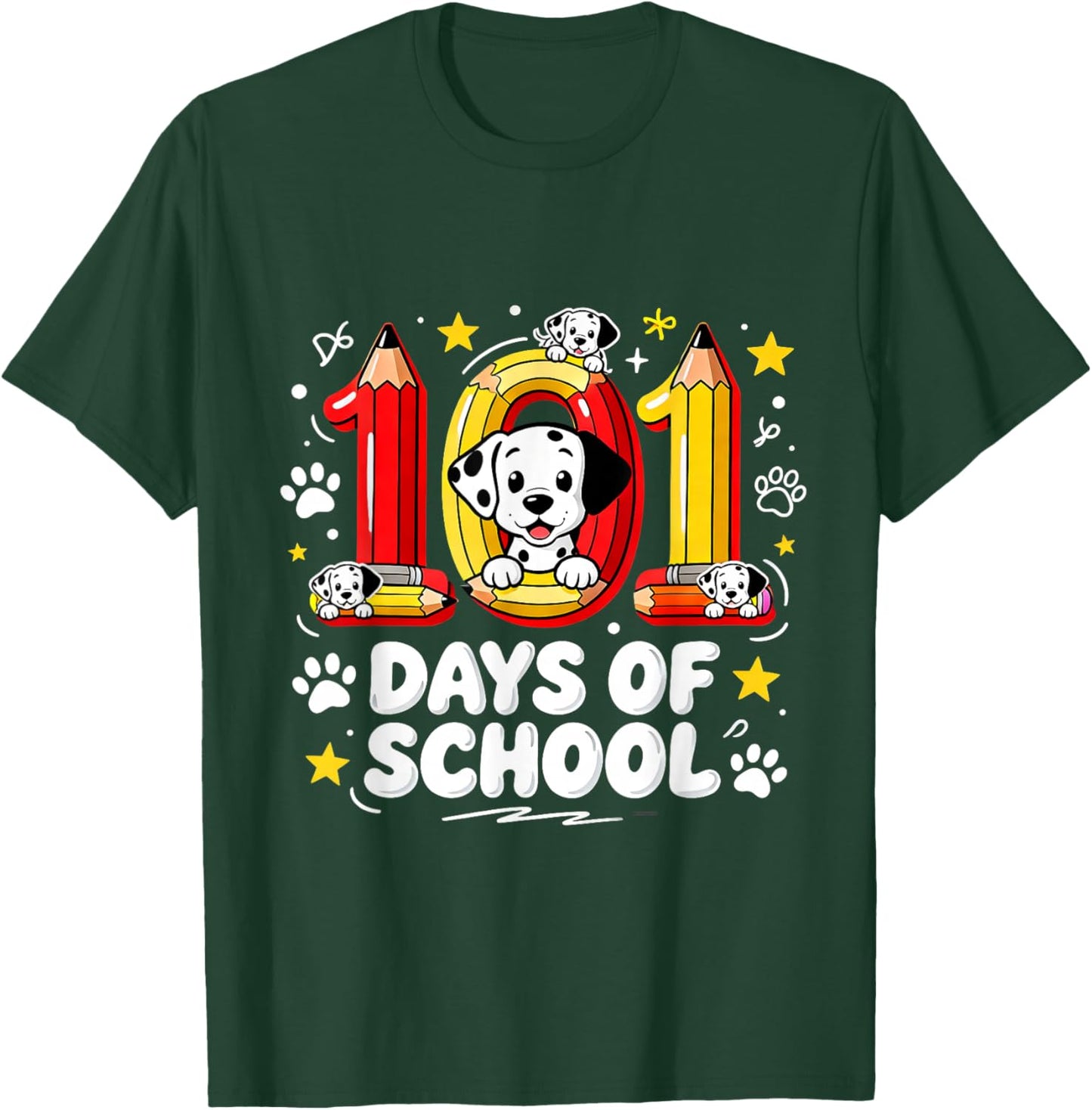 101 Days of School Cute Puppy Classroom Design T-Shirt - T-Shirt | Forest