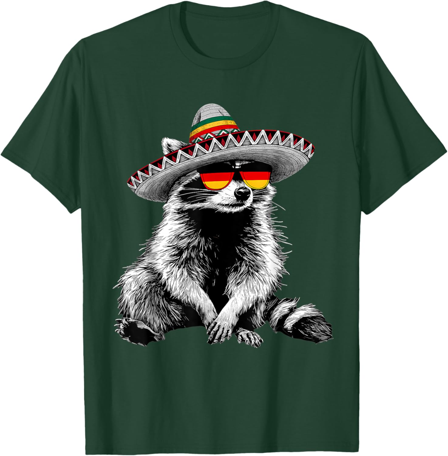 Deutschland Raccoon Germany Flag German Pride T-Shirt - T-Shirt | Forest