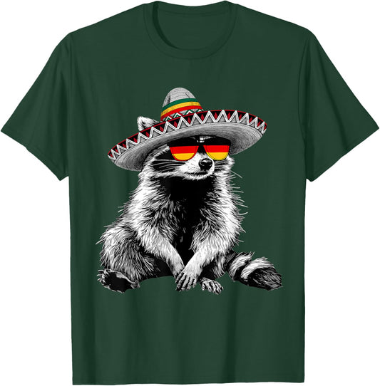 Deutschland Raccoon Germany Flag German Pride T-Shirt - T-Shirt | Forest