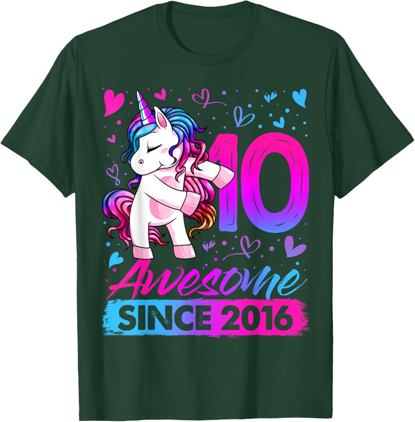 10th Birthday Shirt Girl 10 Year Old Gifts 10 Birthday Girl T-Shirt - T-Shirt | Forest