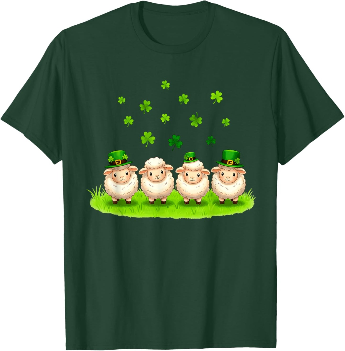 Funny Sheeps Leprechaun Shamrocks St Patrick's Day Kids Boys T-Shirt - T-Shirt | Forest
