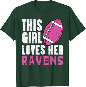 This Girl Loves Her Raven Women Kids Girls Youth Teen T-Shirt - T-Shirt | Forest