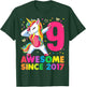 9 Years Old Unicorn Dabbing 9th Birthday Girl Unicorn Party T-Shirt - T-Shirt | Forest