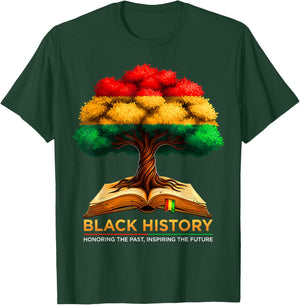 Honoring Past Inspiring Future Men Women Black History Month T-Shirt - T-Shirt | Forest
