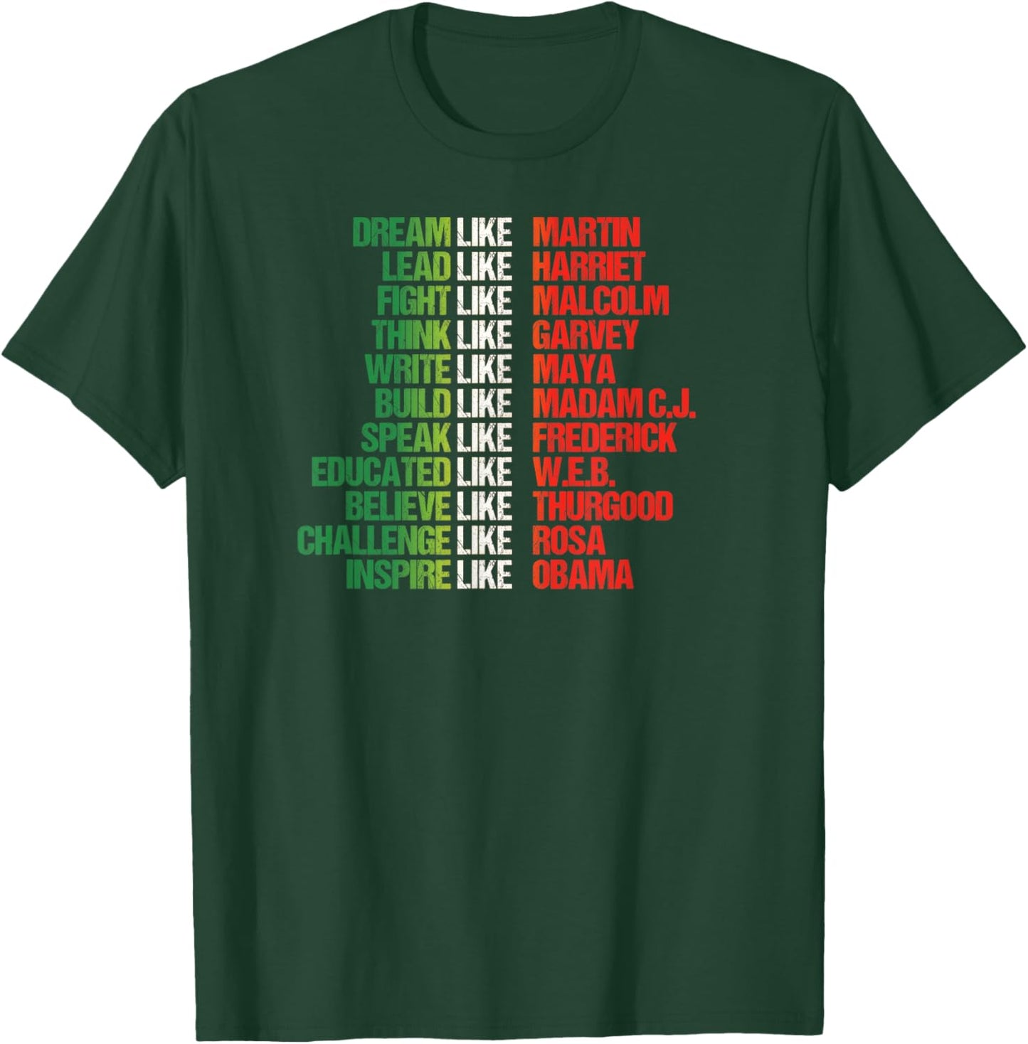 Greatest African-American Leaders Black History Month T-Shirt - T-Shirt | Forest