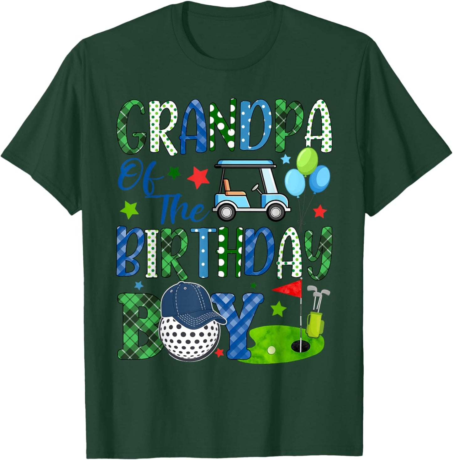 Grandpa of The Birthday Boy Golf Sport Matching Family T-Shirt - T-Shirt | Forest