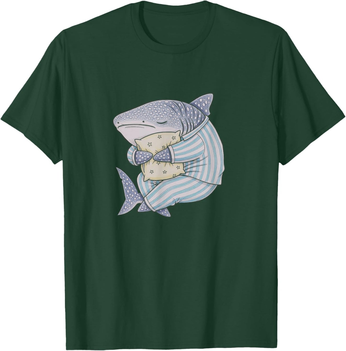 Sleeping Pajama Whale Shark Drawing Art Design T-Shirt - T-Shirt | Forest