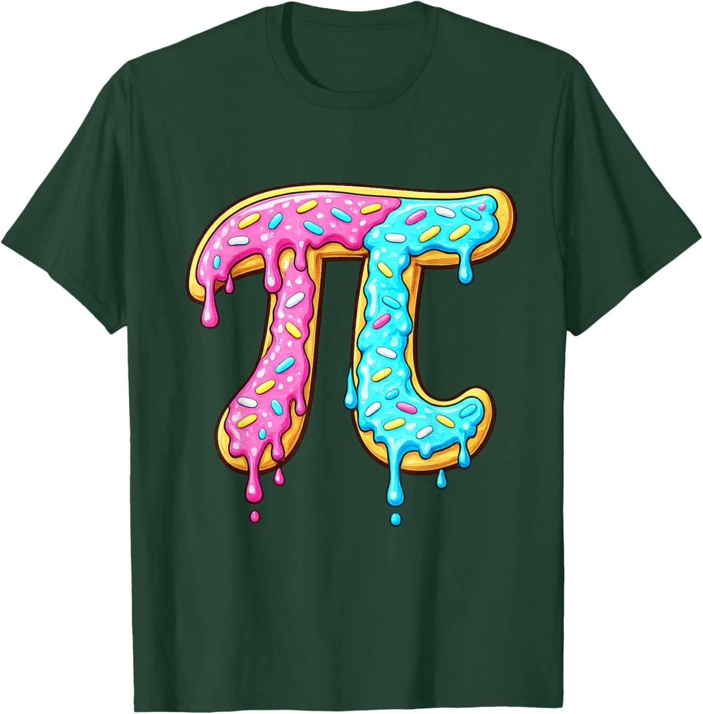 Pi Day Kids Dripping Ice Cream Pi - Funny Math Food 3.14 T-Shirt - T-Shirt | Forest