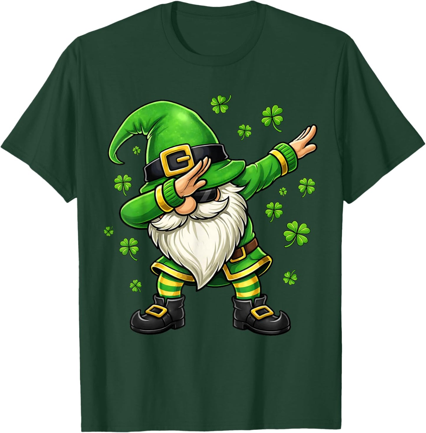 Dabbing Gnome Shamrock St Patricks Day Gnome Men Women Kids T-Shirt - T-Shirt | Forest