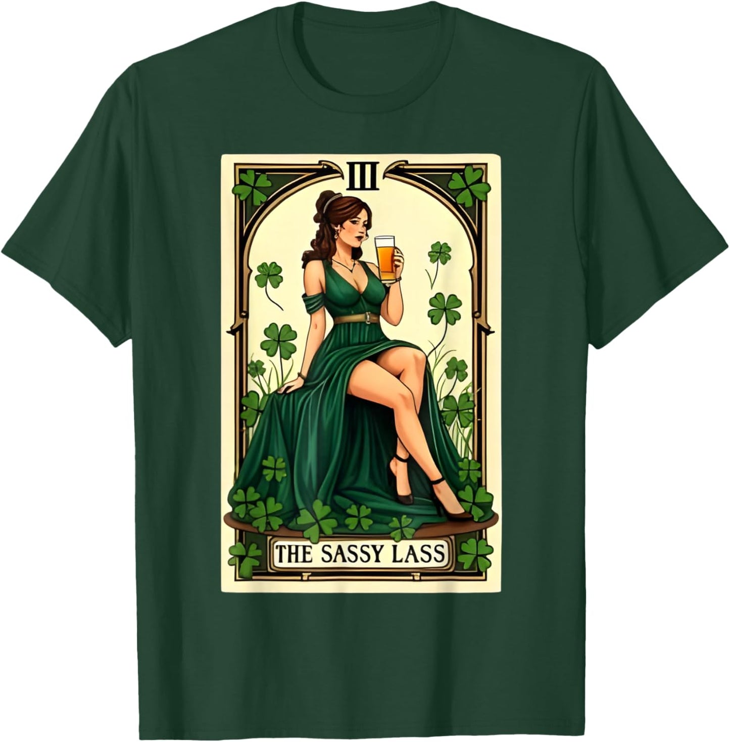 The Sassy Lass St Patrick’s Day Irish Tarot Card T-Shirt - T-Shirt | Forest