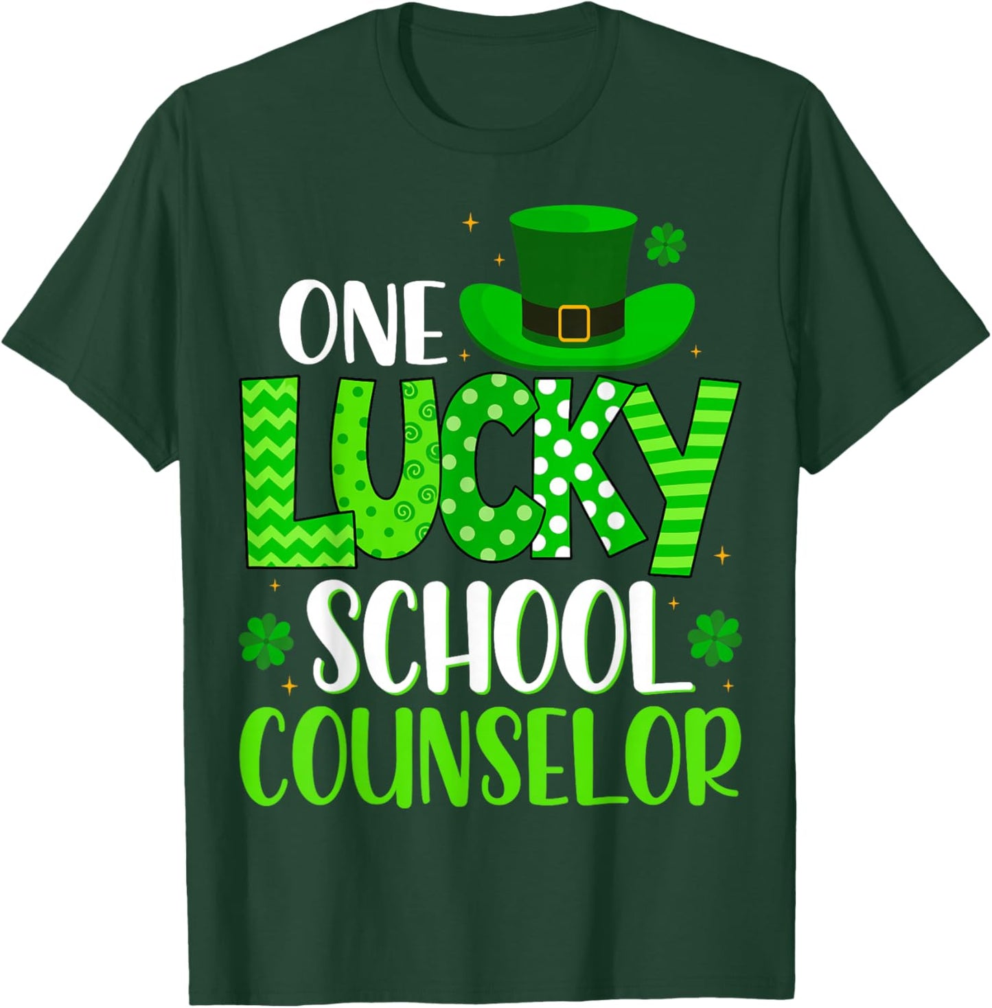 One Lucky School Counselor - St Patricks Day T-Shirt - T-Shirt | Forest