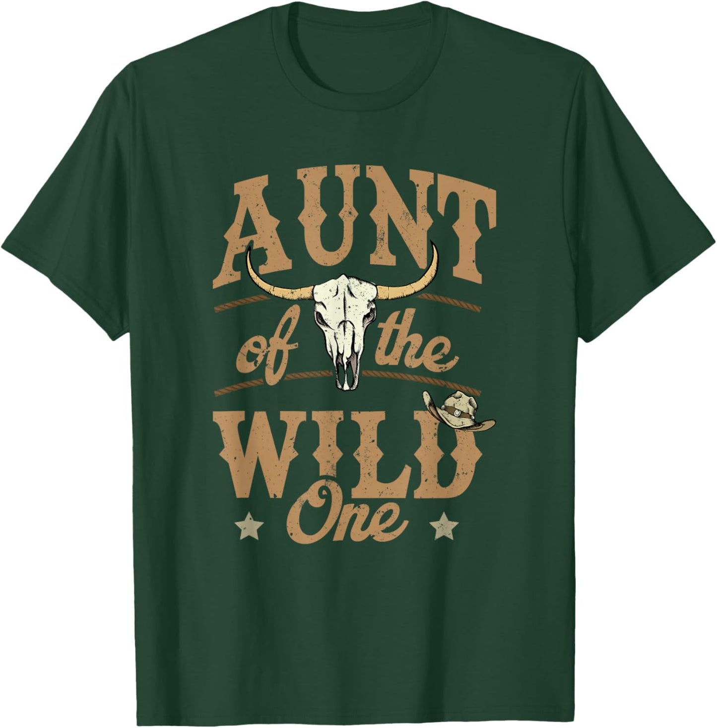 Aunt of The Wild One Cowboy Western Rodeo Party Matching T-Shirt - T-Shirt | Forest