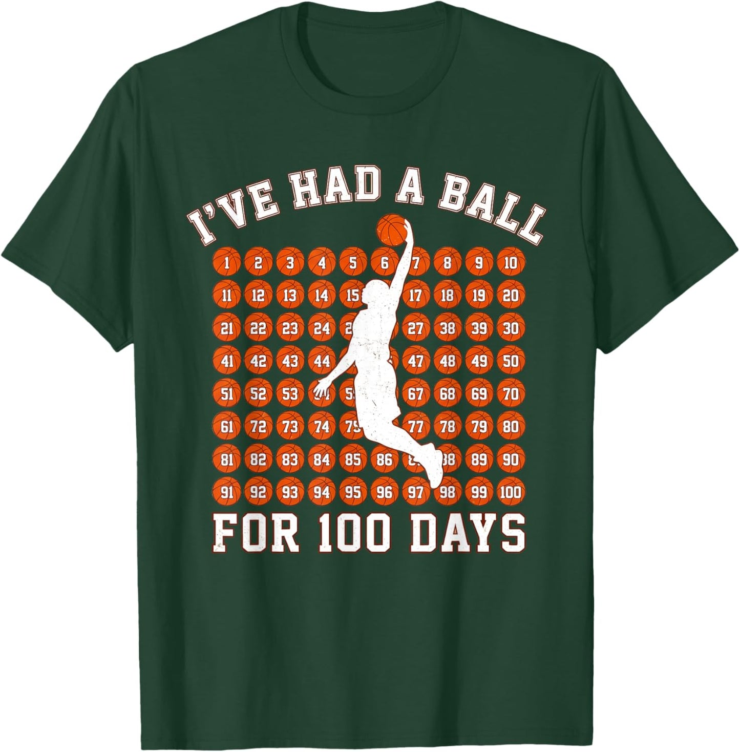 Basketball 100th Day of School Basketball 100th Day Balls T-Shirt - T-Shirt | Forest
