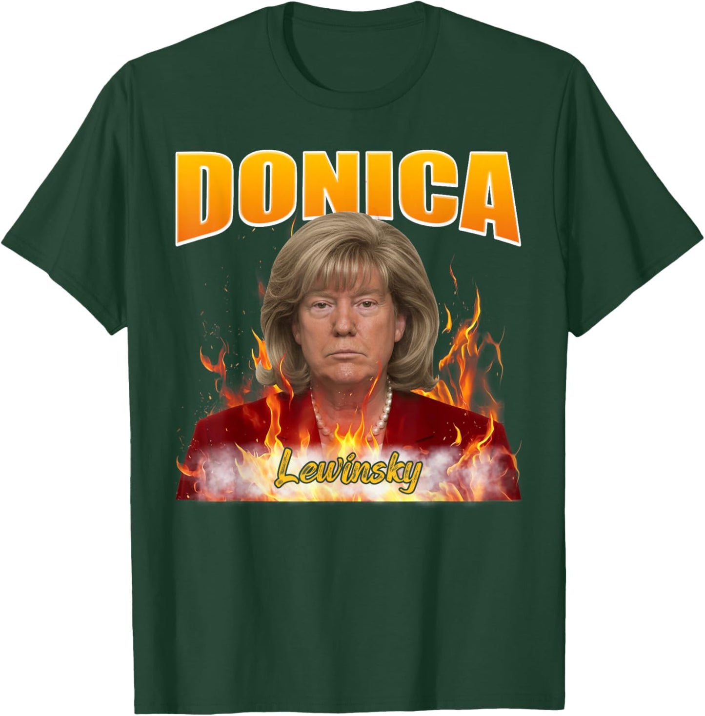 Funny Meme Donica Lewinsky Shirt Satirical Portrait Parody T-Shirt - T-Shirt | Forest