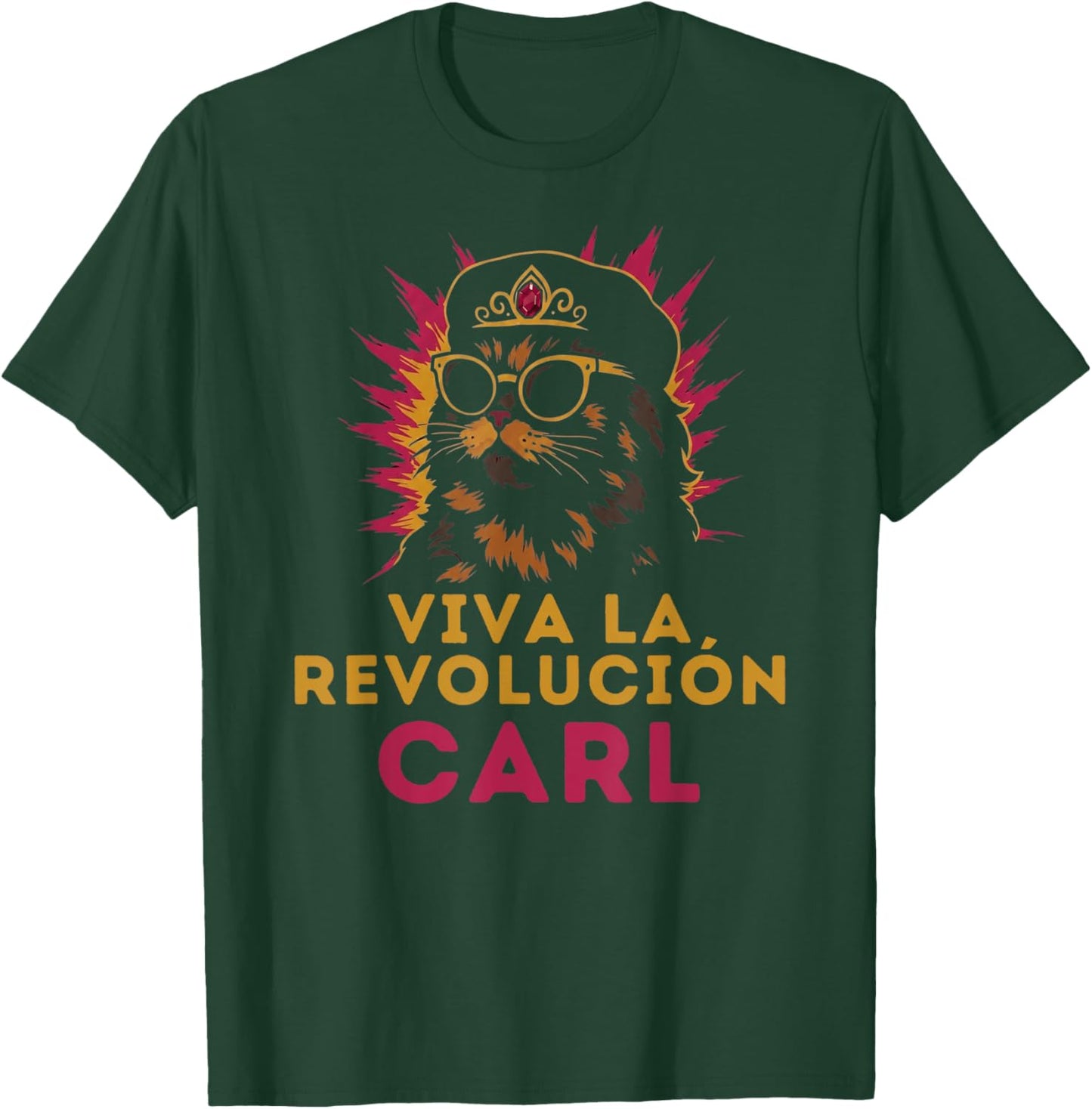 Viva La Revolucion Carl Funny Cat T-Shirt - T-Shirt | Forest