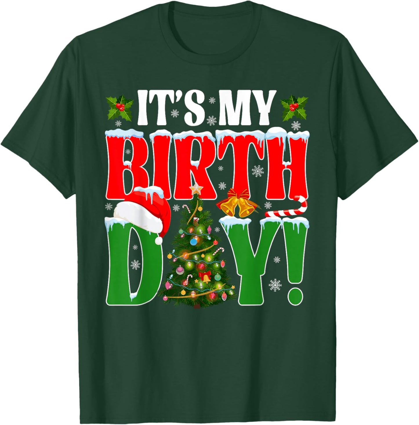 It's My Birthday Merry Christmas Pajamas Kids Boys Girls T-Shirt - T-Shirt | Forest