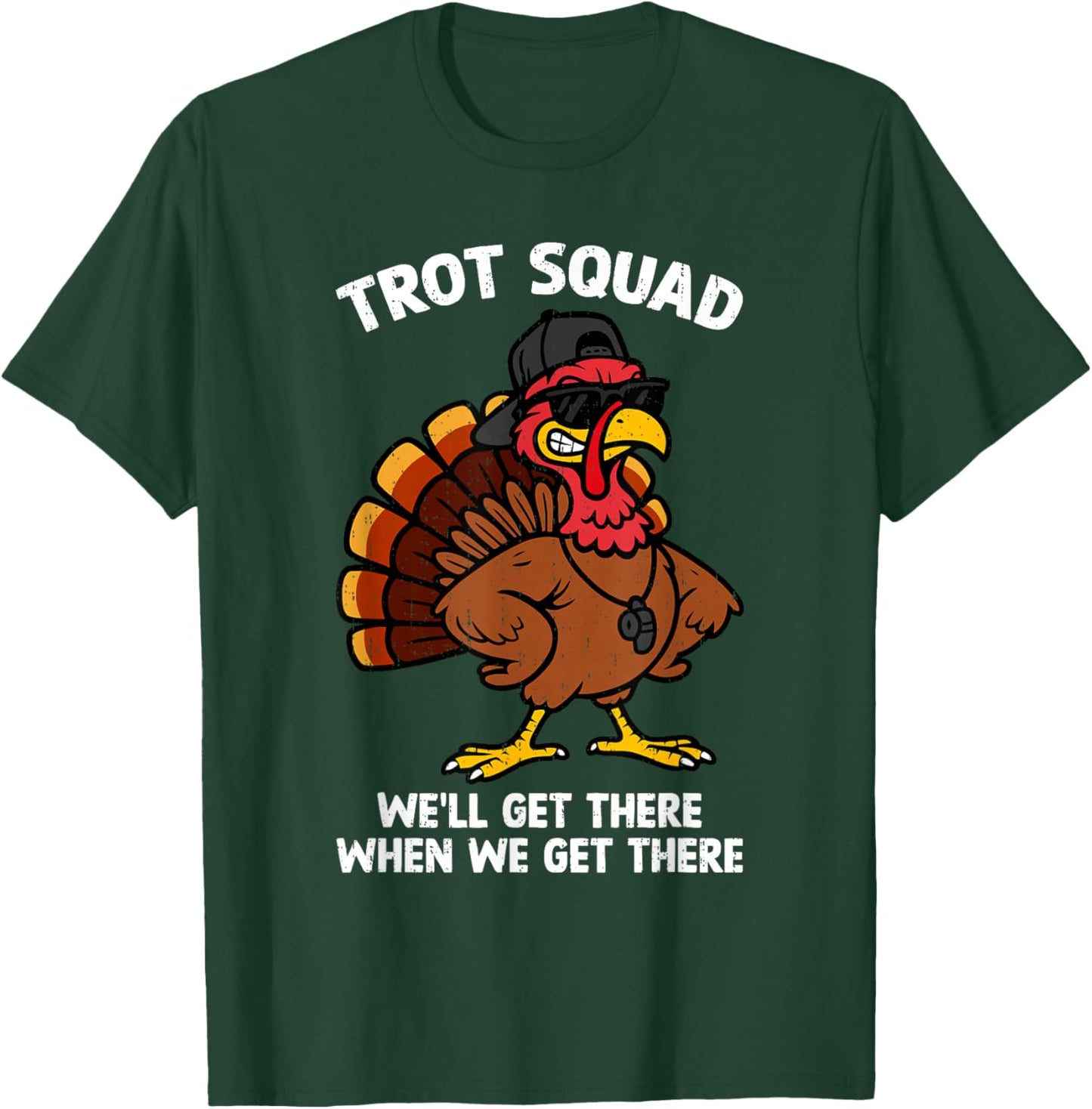 Trot Squad Funny Turkey Trot Thanksgiving Running Boys Girls T-Shirt - T-Shirt | Forest