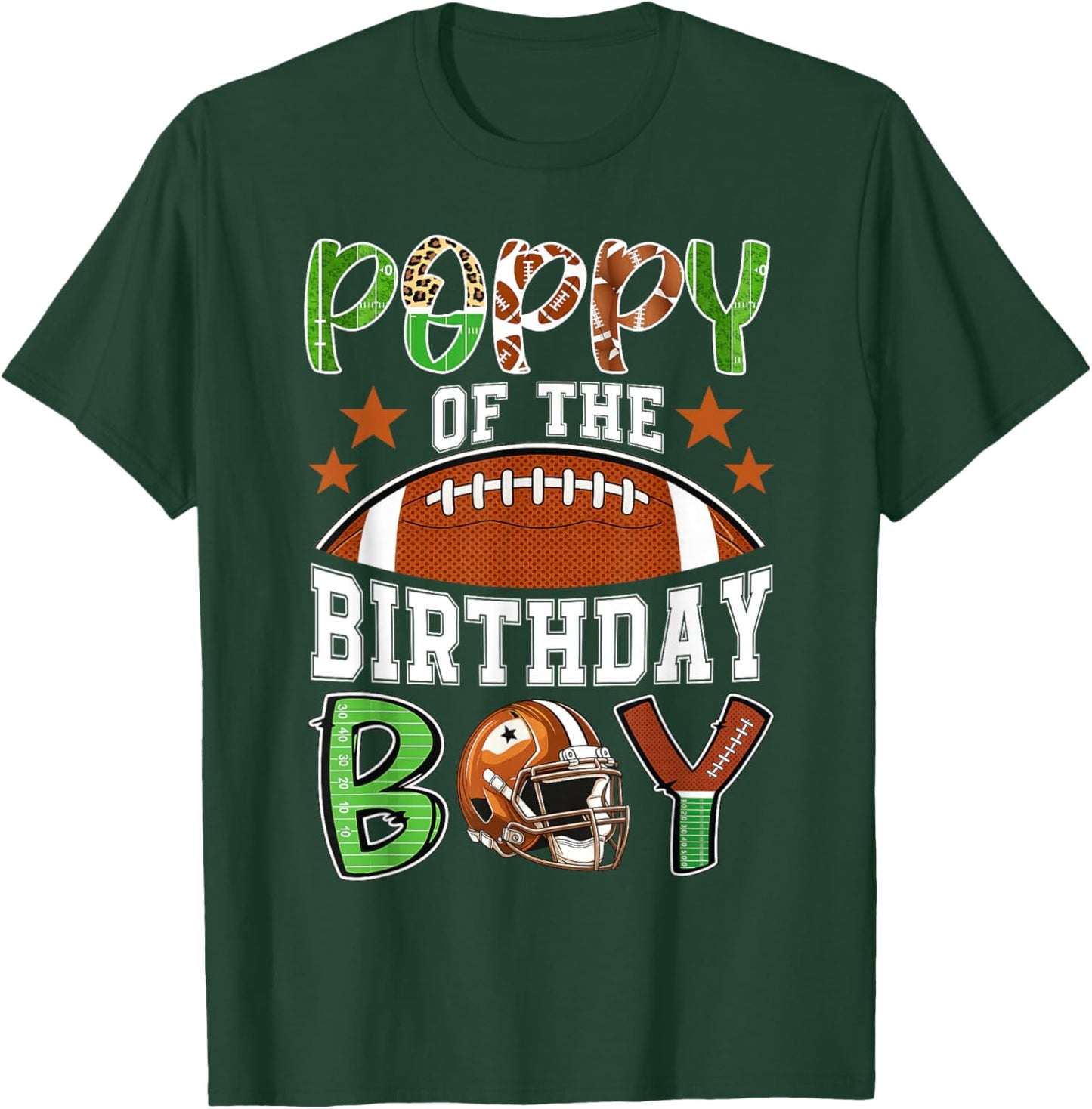Poppy of The Birthday Boy Football Party Family Matching T-Shirt - T-Shirt | Forest