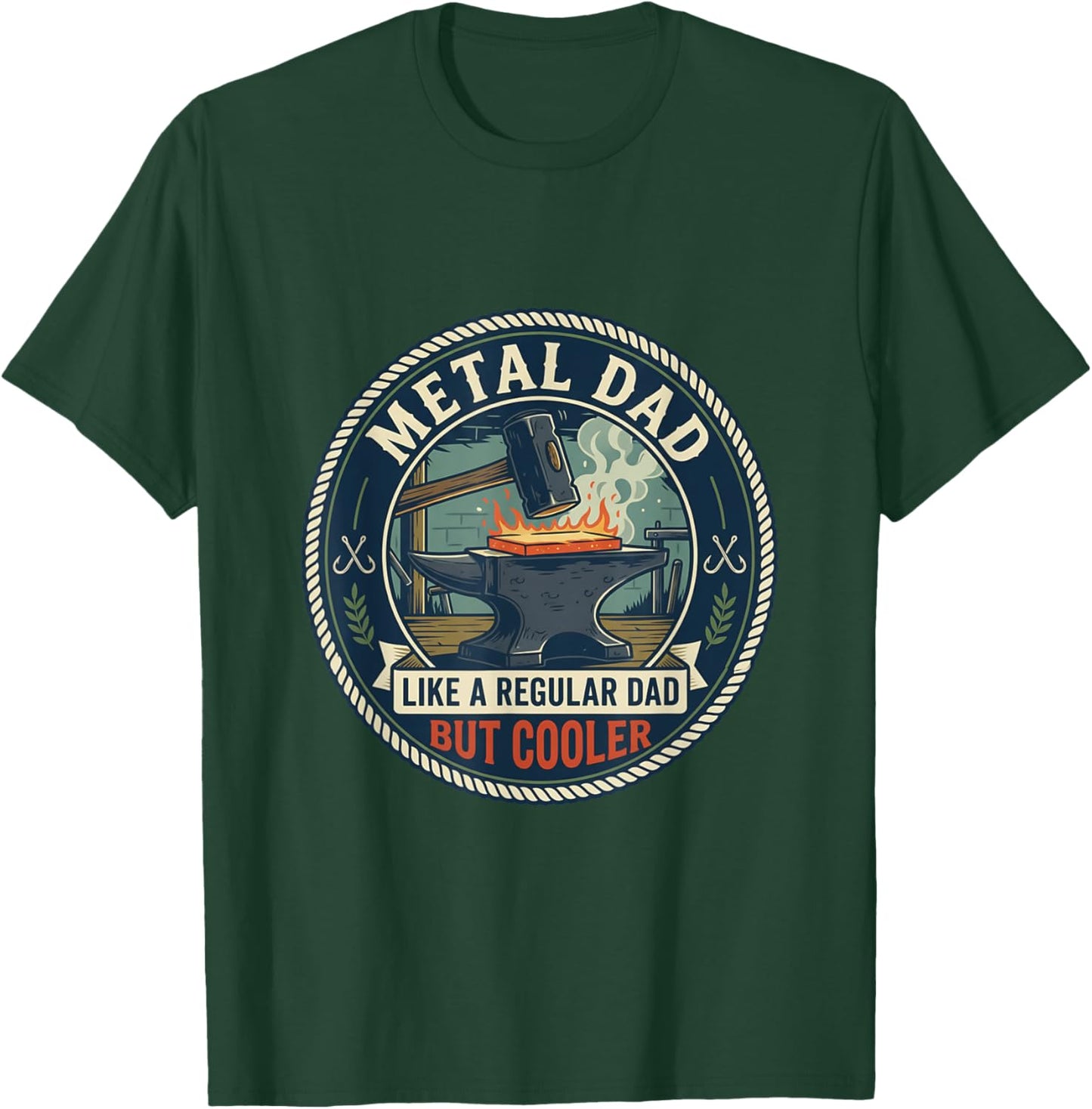 Metal Dad Blacksmith Forge Metalworking Workshop Fathers Day T-Shirt - T-Shirt | Forest