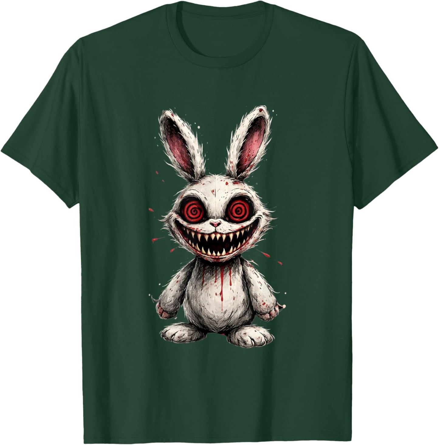 Psycho Cartoon Bunny Horror Graphic – Creepy Mascot Art T-Shirt - T-Shirt | Forest