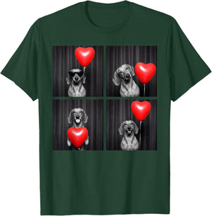 Funny Dachshund Photobooth Dog Lover Design Valentines T-Shirt - T-Shirt | Forest