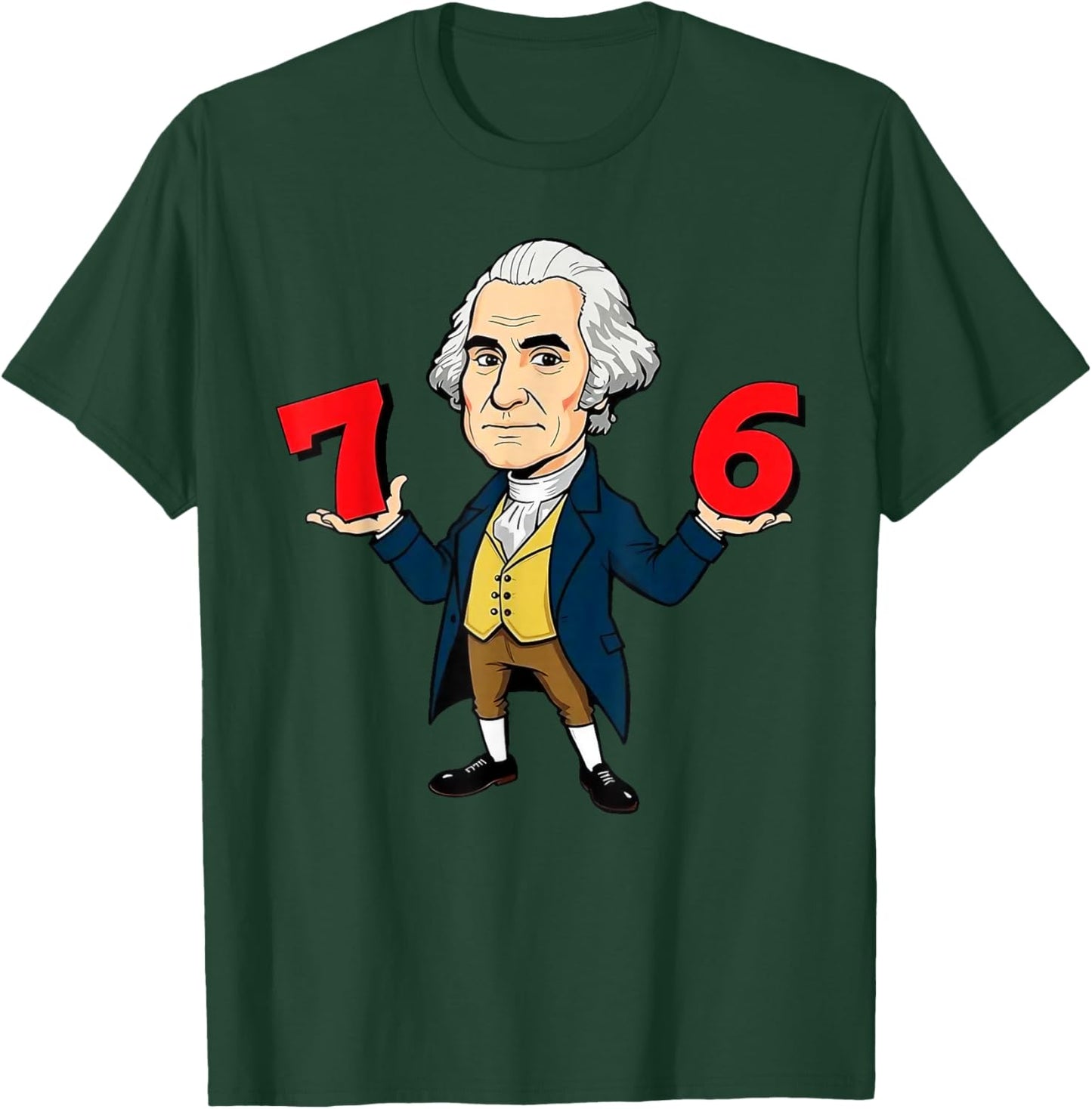 6-7 7-6 George Washington Shirt Six Seven American Design T-Shirt - T-Shirt | Forest